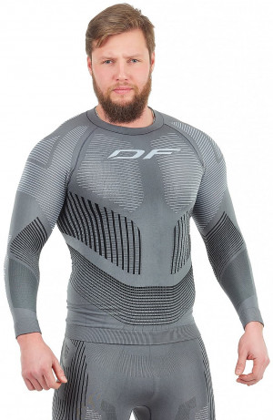 Термофутболка Dragonfly DF 3DThermo grey с длинным рукавом 