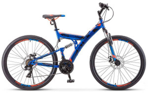 Велосипед Stels Focus MD 27.5&quot; 21-sp V010 синий/неоновый-красный 