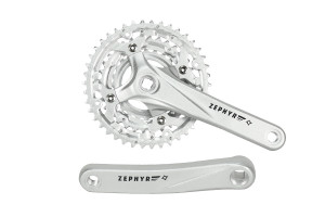 Система PROWHEEL ZEPHYR-600*175 mm, (42/32/24) AL-6061-T6, CHAINLINE: 50, BCD: 104/64, под квадрат, серебр. 