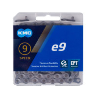 Цепь KMC 5-306118 e9 EPT EcoProTeQ 11/128" 9ск. 136 звеньев, 6,6мм, с замком, антикоррозионное покрыт, макс. прочность специально для E-Bikes, серебр.