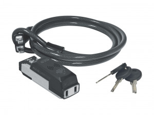 Замок тросовый KLS LION ALARM, 1500мм, с сигнализацией, зарядка от USB 