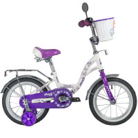 Велосипед Novatrack Butterfly 14" белый-фиолетовый (2020)