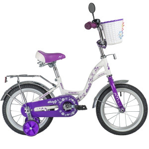 Велосипед Novatrack Butterfly 14&quot; белый-фиолетовый (2020) 