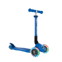 Трехколесный самокат Globber Junior Foldable Lights темно-синий