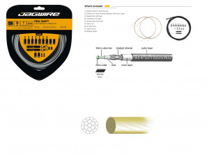 JAGWIRE Комплект тросов переключения Pro Shift Kit с рубашкой, заглушками, крючками и защитой рамы, чёрный 