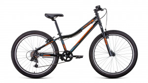 Велосипед Forward Titan 24 1.0 черный/ярко-оранжевый рама: 12&quot; (2022) 