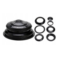 Рулевой набор NECO 6-190374 H156 1,5"->1-1/8" ZS44/55, полуинт березьб, картриджн подш, чашки сталь, черный