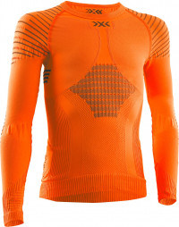 Футболка X-Bionic Invent 4.0 Shirt Round Neck Lg Sl JR sunset orange/anthracite O021