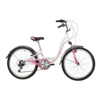 Велосипед Novatrack Butterfly 24" белый-розовый рама 11" (2022)