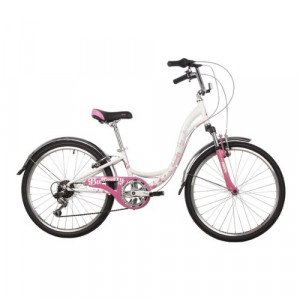 Велосипед Novatrack Butterfly 24&quot; белый-розовый рама 11&quot; (2022) 