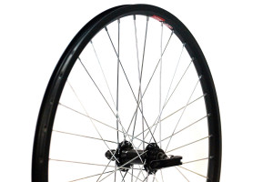 Колесо 26&quot; MTB, переднее, двойной обод Citron DH18, алюминий с фрезой, черный, черная втулка JY-D041 (2022) 