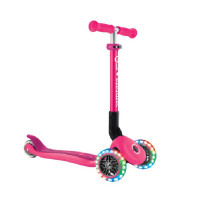 Трехколесный самокат Globber Junior Foldable Lights фуксия