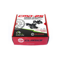 Торм. набор мех. CLARKS 3-743 диск. пара пер.+зад. CMD-28 с диск 160ммFLAT MOUNT облегч ROAD/Cyclo-cross/ Gravel (CMD-28FMF&R160/160) черный  инд. уп.