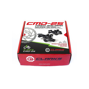 Торм. набор мех. CLARKS 3-743 диск. пара пер.+зад. CMD-28 с диск 160ммFLAT MOUNT облегч ROAD/Cyclo-cross/ Gravel (CMD-28FMF&amp;R160/160) черный  инд. уп. 