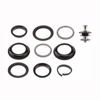 Детали рулевой колонки 1-1/8" безрезьбовая FEIMIN FP-H807 стальная чёрная интегрир., с якорем
