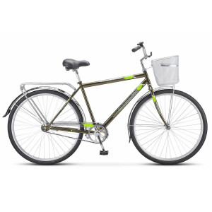 Велосипед Stels Navigator-300 C 28&quot; Z011 (корзина внутри) оливковый рама: 20&quot; (2024) 