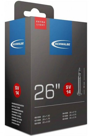 Велокамера 26" Schwalbe SV14 EXTRA LIGHT 40/60-559 IB 40mm (05-10424343) 