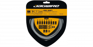 JAGWIRE Комплект тросов переключения Pro Shift Kit с рубашкой, заглушками, крючками и защитой рамы, серый 