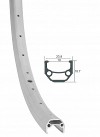 Обод Stels 26" HLQC-08A 14Gx36Н двойной, алюминиевый серебристый