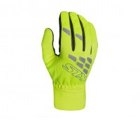 Перчатки KLS BEAMER LIME XL с длинными пальцами, зимние дышащие ветрозащитные, удлинённая манжета, гелевые вставки на ладони, силиконовое напыление на пальцах