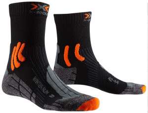 Носки для бега X-Socks Winter Run Men black/dark grey melange/x-orange 