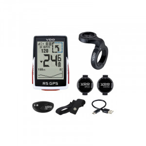 Велокомпьютер VDO R5 GPS Full Sensor Set 4-64052 30 функций, беспроводной, с датчиком пульса и каденса, черный 