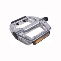 Педали FP-922 FEIMIN, ось 9/16" со светоотражателями, алюминиевые серебристые