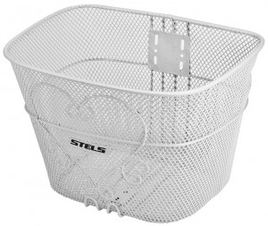 Велокорзина передняя Stels JL-073 для 28&quot;, стальная, белая 