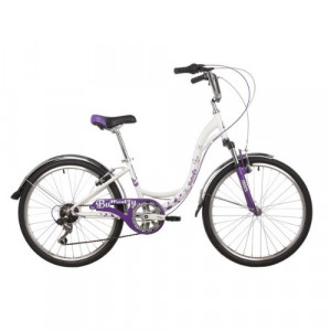 Велосипед Novatrack Butterfly 24&quot; белый-фиолетовый (13&quot; рама) (2019) 