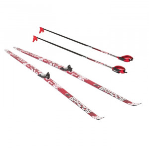 Комплект беговых лыж Brados 75 мм - 180 Step Xt Tour Red 
