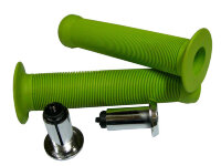 VELO Грипсы VLG-411, 147мм, Kraton, поверхность Anti Slip, с фланцами, с заглушками VLP-15-7, зелёные