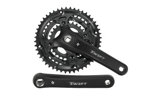 Система PROWHEEL SWIFT-201*175mm, (48/38/28)AL-6061-T6, CHAINLINE:50, BCD:104/64, под квадрат, черный (2022) 