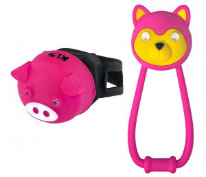 Комплект освещения KELLYS KLS ANIMAL розовый: силиконовые фонарики TEDDY+PIGGY 