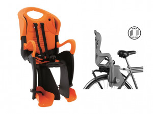 Сидение заднее Bellelli Tiger Clamp, черно-оранжевое с оранжевой вставкой, до 22кг 