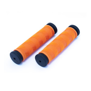 Ручки на руль CLARKS С127 3-462 резиновые 130мм антисокльз. оранжево-черные 