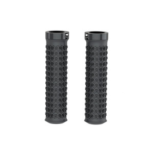 Ручки на руль HORST H27 00-170560 OneSideLock 132мм резиновые сверпроч. TPR, с антисколь. рисунком. c 1 фикс. черные 