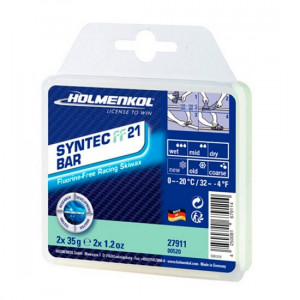 Парафин гоночный бесфторовый Holmenkol Syntec FF 21 Bar 2x35 г (27911) 
