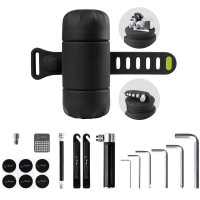 Держатель с интрументом Bone Bike Portable Tool Kit 07-230220 (мини-насос, шланг, шестигранники, монтажки, самоклейки 6 шт), силикон, черный 