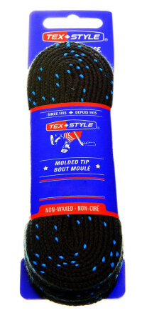 Шнурки для коньков TexStyle Double Blue Line And Molded Tip, Extra Wide Heavy Duty BK, 244см