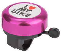 Звонок Stels 45AE-10 "I love my bike" чёрно-розовый