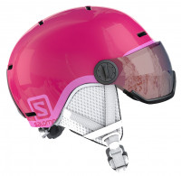 Шлем Salomon GROM VISOR GLOSSY PINK детский (2021)