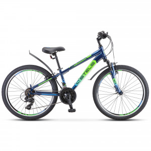 Велосипед Stels Navigator-400 V 24&quot; F010 синий/салатовый/голубой рама 12&quot; (2022) 