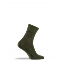 Носки треккинговые Lasting CXJ 620, cotton + polyamide, зеленые с рисунком (2023)