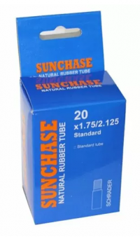 Камера бутиловая SUNCHASE 10x1.75/2.125, A/V прямой, в цветной коробочке