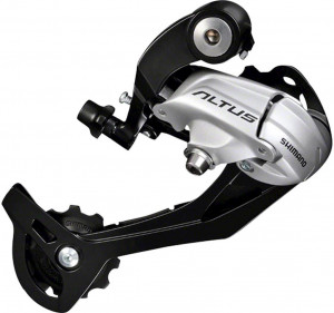 Переключатель задний Shimano Altus, M370, SGS, 9 ск., серебристый 