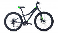 Велосипед Forward TWISTER 24 2.0 D черный / ярко-зеленый рама 12" (2022)