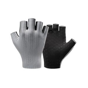 Велоперчатки ROCKBROS S376 RB_16220041008, короткие пальцы, светло-серые 
