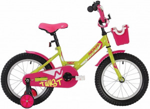 Велосипед Novatrack Twist 12&quot; зеленый-розовый (2020) 