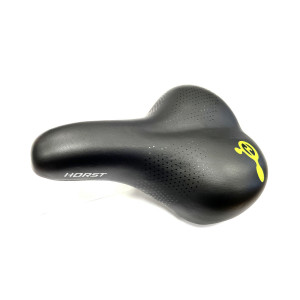 Седло HORST 09-200819 комфортное, с замком 270х200мм широкое с эластомерами, 665гр, черное 