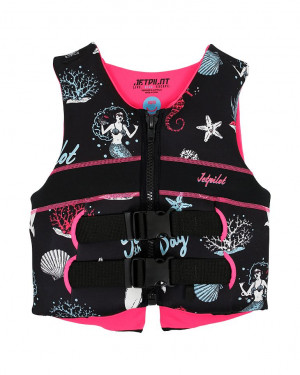 Спасательный жилет неопрен детский Jetpilot Cause Teen ISO 50N Neo Vest Girls Black/Pink 12-14 years (2020) 